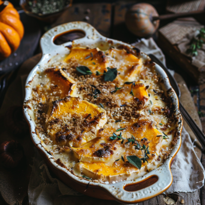 Gratin de châtaignes et potimarron