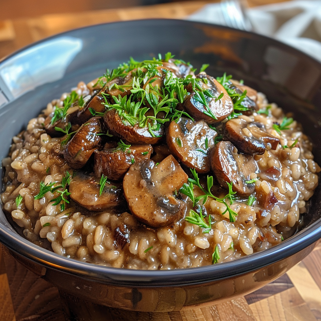 Risotto aux châtaignes et champignons